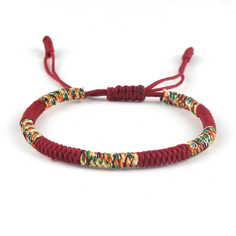 Hand-woven Diamond Knot Couple Red Rope Bracelet