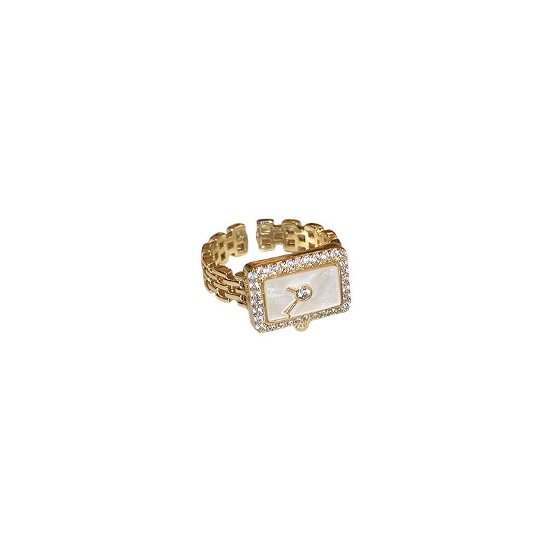 Niche High-end Minimalist Zircon Geometric Open Ring