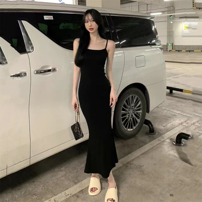 Sleeveless Waist-cinching Backless Slip Dress For Women