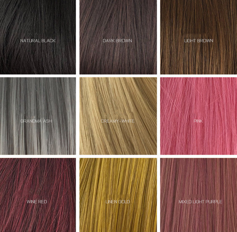 Mid-length long curly hair female wig