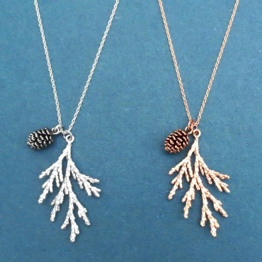 European And American-style Vintage Branch And Leaf Minimalist Womens Pendant